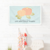 Pumpkin Blue Boy Birthday Willkommen Banner (Insitu)