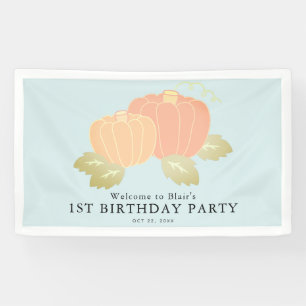 Pumpkin Blue Boy Birthday Willkommen Banner