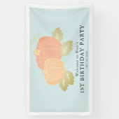 Pumpkin Blue Boy Birthday Willkommen Banner (Vertikal)