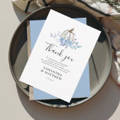 Pumpkin Blue Floral Baby Dusche Vielen Dank Mitteilungskarte