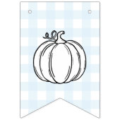 Pumpkin Blue Gingham Baby Showbläschen Wimpelkette (Zweite Fahne)