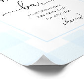 Pumpkin Blue Gingham Baby Shower Mama-osa Bar Sign Poster (Ecke)