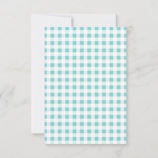 Pumpkin Blue Gingham Kariert Boy Baby Shower Dankeskarte