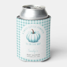 Pumpkin Blue Gingham Kariert Boy Baby Shower Dosenkühler