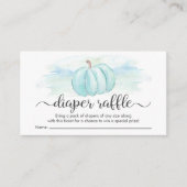Pumpkin Blue Mint Diaper Raffle Baby Dusche Begleitkarte (Vorderseite)