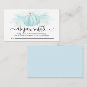 Pumpkin Blue Mint Diaper Raffle Baby Dusche Begleitkarte