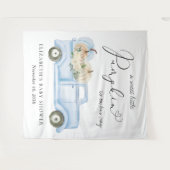 Pumpkin Blue Truck Baby Boy Dusche Foto Hintergrun Wandteppich (Vorderseite (Horizontal))