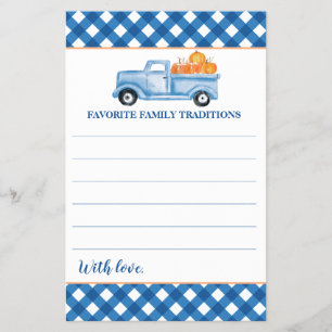 Pumpkin Blue Truck Baby Duwer Familientraditionen Flyer