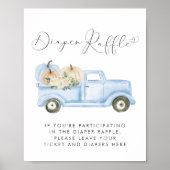 Pumpkin Blue Truck Diaper Raffle Baby Boy Dusche Poster (Vorne)