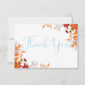 Pumpkin Blue Truck Fall Baby Dusche Danke Karte (Vorderseite)