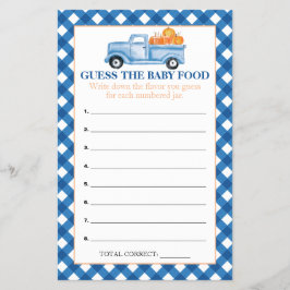 Pumpkin Blue Truck Guess Baby Food Showspiele Flyer