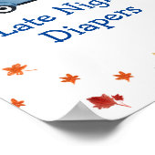 Pumpkin Blue Truck Spate Night Diapers Schild Post (Ecke)