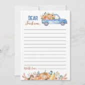 Pumpkin Blue Truck Time Capsule Note Card Dankeskarte (Vorderseite)