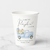 Pumpkin Blue Truck Watercolor Babydusche Pappbecher (Rückseite)