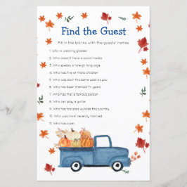 Pumpkin Blue Truck Watercolor Finden Sie das Gast-