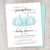 Pumpkin Blue Twin Baby Boys Dusche Einladung