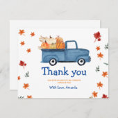 Pumpkin Blue Vintag Truck Danke Karte (Vorne/Hinten)