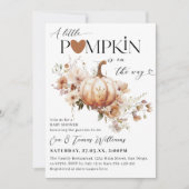 Pumpkin & Blume Boho Fall Babydusche Einladung (Vorderseite)