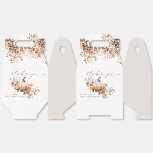 Pumpkin & Blume Boho Fall Babydusche Geschenkschachtel (Ungeklappt)