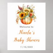 Pumpkin Blume Bouquet Babydusche Begrüßungszeichen Poster (Vorne)