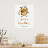 Pumpkin Blume Bouquet Babydusche Begrüßungszeichen Poster (Küche)