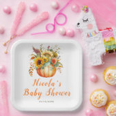 Pumpkin Blume Bouquet Babydusche Pappteller (Party)