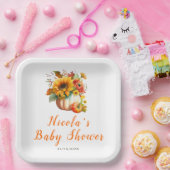 Pumpkin Blume Bouquet Babydusche Pappteller (Party)