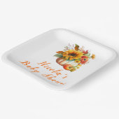 Pumpkin Blume Bouquet Babydusche Pappteller (Gewinkelt)