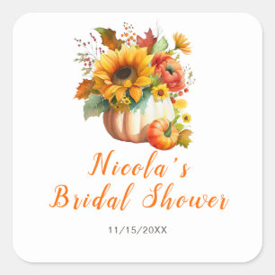 Pumpkin Blume Bouquet Brautparty Quadratischer Aufkleber