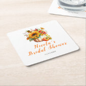 Pumpkin Blume Bouquet Brautparty Rechteckiger Pappuntersetzer (angewinkelt)