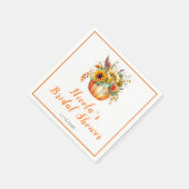 Pumpkin Blume Bouquet Brautparty Serviette (Ecke)