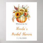 Pumpkin Blume Bouquet Brautparty Willkommen Poster (Vorne)