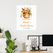 Pumpkin Blume Bouquet Brautparty Willkommen Poster (Heimbüro)