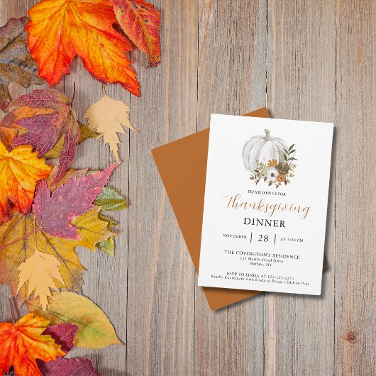 Pumpkin Blume Erntedank Dinner Einladung