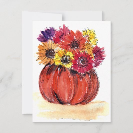 Pumpkin-Blume Note Card Blank in w Umschlag Mitteilungskarte (Vorderseite)