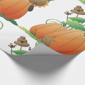 Pumpkin-Blume und Bienen Geschenkpapier