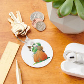 Pumpkin-Blume und Bienen Schlüsselanhänger