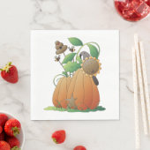 Pumpkin-Blume und Bienen Serviette (Beispiel)