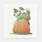 Pumpkin-Blume und Bienen Serviette (Vorderseite)