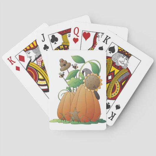 Pumpkin-Blume und Bienen Spielkarten (Rückseite)