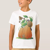 Pumpkin-Blume und Bienen T-Shirt (Vorderseite)