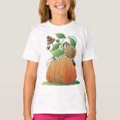 Pumpkin-Blume und Bienen T-Shirt (Vorderseite)