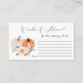 Pumpkin Blumenwörter der Ratschläge Kinderdusche Begleitkarte (Vorderseite)