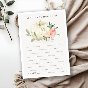 Pumpkin Blush Floral Advice for Mum Baby Showroom Begleitkarte