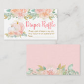 Pumpkin Blush Floral Baby Dusche Windel Rafffle Begleitkarte (Vorne/Hinten)