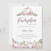 Pumpkin Blush Pink Baby Dusche Einladung Mädchen (Vorderseite)