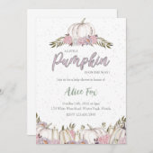 Pumpkin Blush Pink Baby Dusche Einladung Mädchen (Vorne/Hinten)