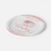 Pumpkin Blush Pink Gold Baby Girl Duft Pappteller (Schrägansicht)