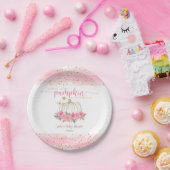 Pumpkin Blush Pink Gold Baby Girl Duft Pappteller (Party)