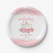Pumpkin Blush Pink Gold Baby Girl Duft Pappteller (Vorderseite)